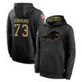 CAdoa B.Bills #73 Dion Dawkins Player Black Salute to Service Hoodies Hame Stitched Jerseys