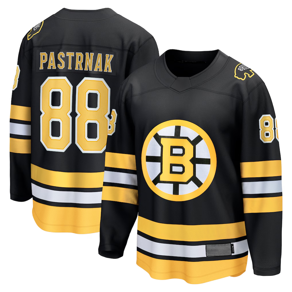 CAdoa B.Bruins #88 David Pastrnak Black Home Breakaway Player Stitched Jerseys