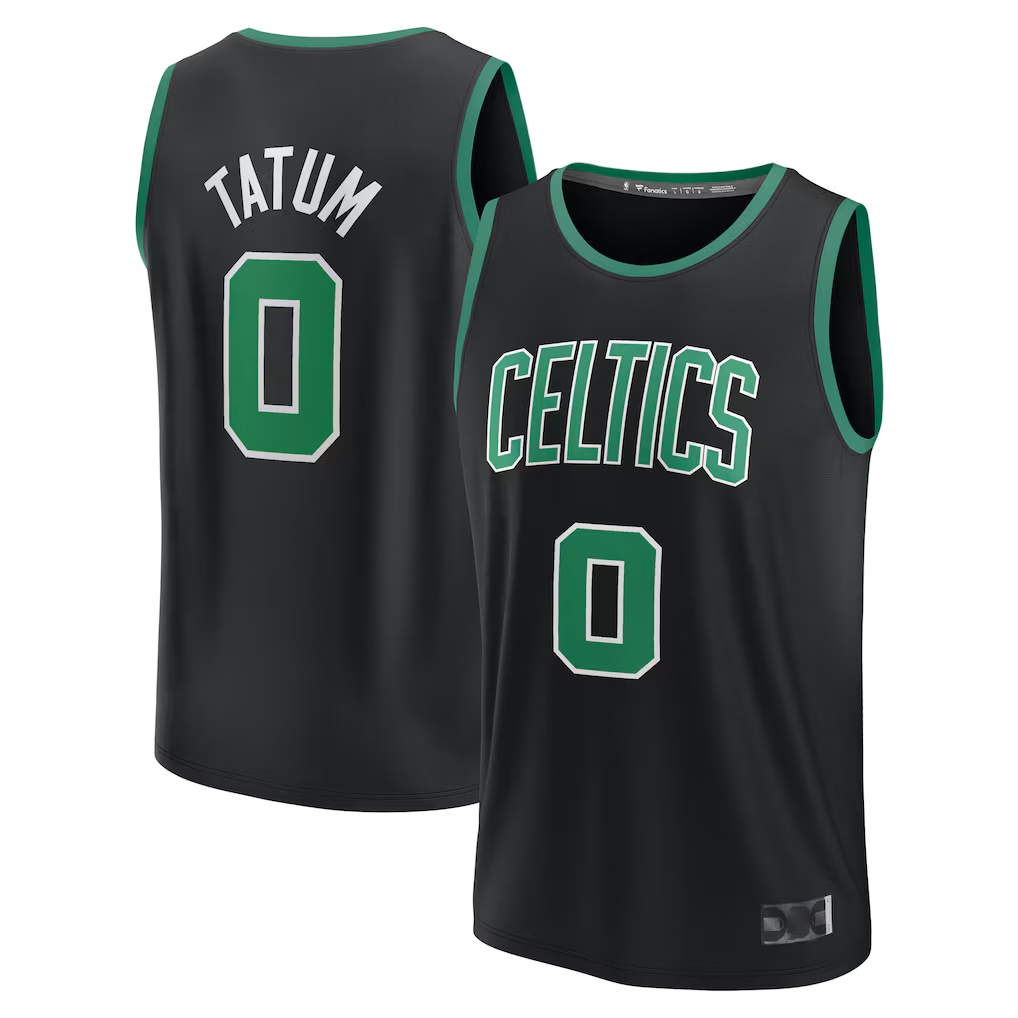 CAdoa B.Celtics #0 Jayson Tatum  Black Fast Break Replica Player Jerseys - Statement Edition