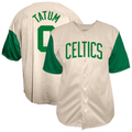 CAdoa B.Celtics #0 Jayson Tatum  Cream Baseball Jerseys