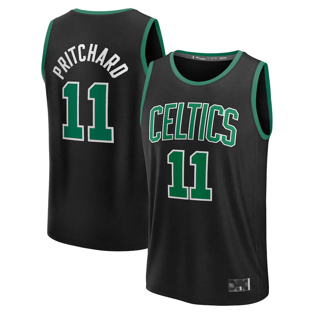 CAdoa B.Celtics #11 Payton Pritchard  Black Fast Break Replica Player Jerseys - Statement Edition