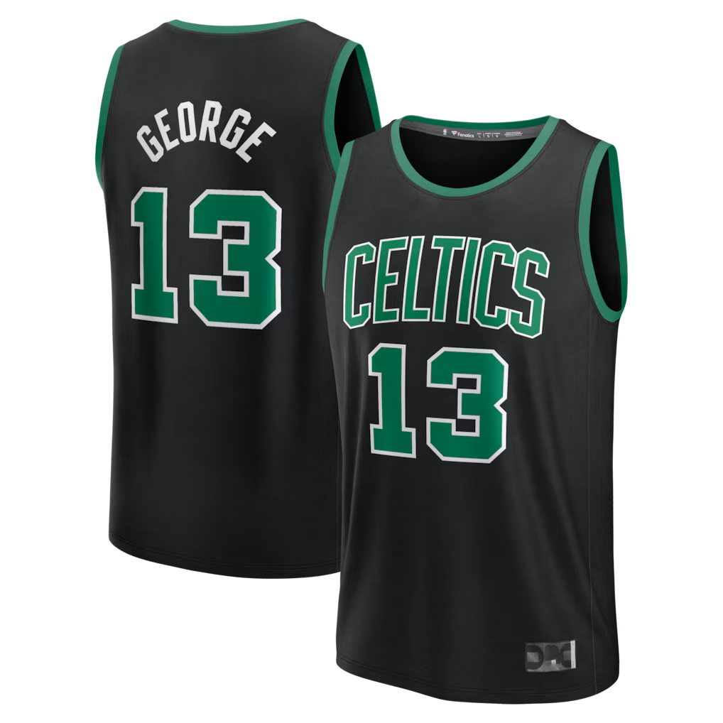 CAdoa B.Celtics #13 Paul George Black Fast Break Replica Jerseys - Statement Edition