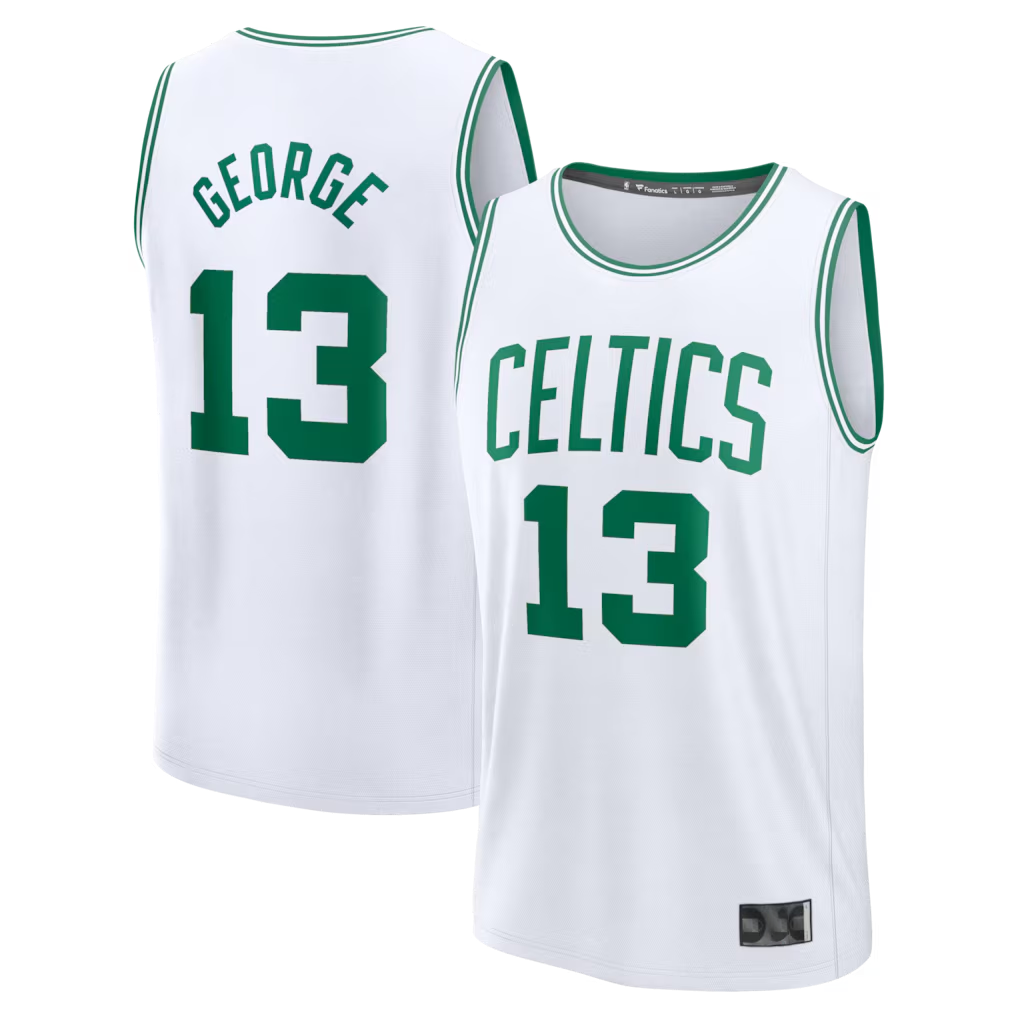 CAdoa B.Celtics #13 Paul George  White Fast Break Replica Jerseys - Association Edition