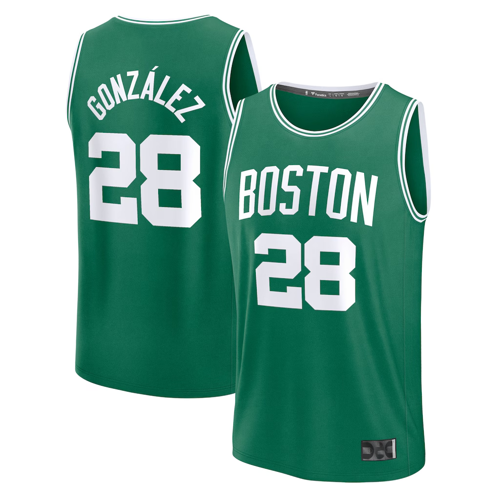 CAdoa B.Celtics #28 Hugo Gonzalez Kelly Green 2025  Draft First Round Pick Fast Break Replica Jerseys - Icon Edition