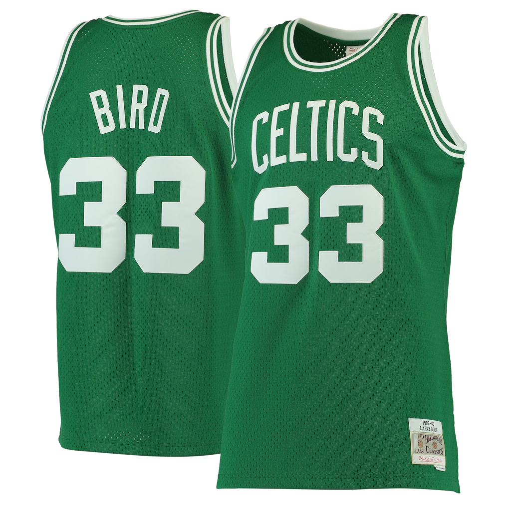 CAdoa B.Celtics #33 Larry Bird Mitchell & Ness Kelly Green Hardwood Classics Swingman Jerseys