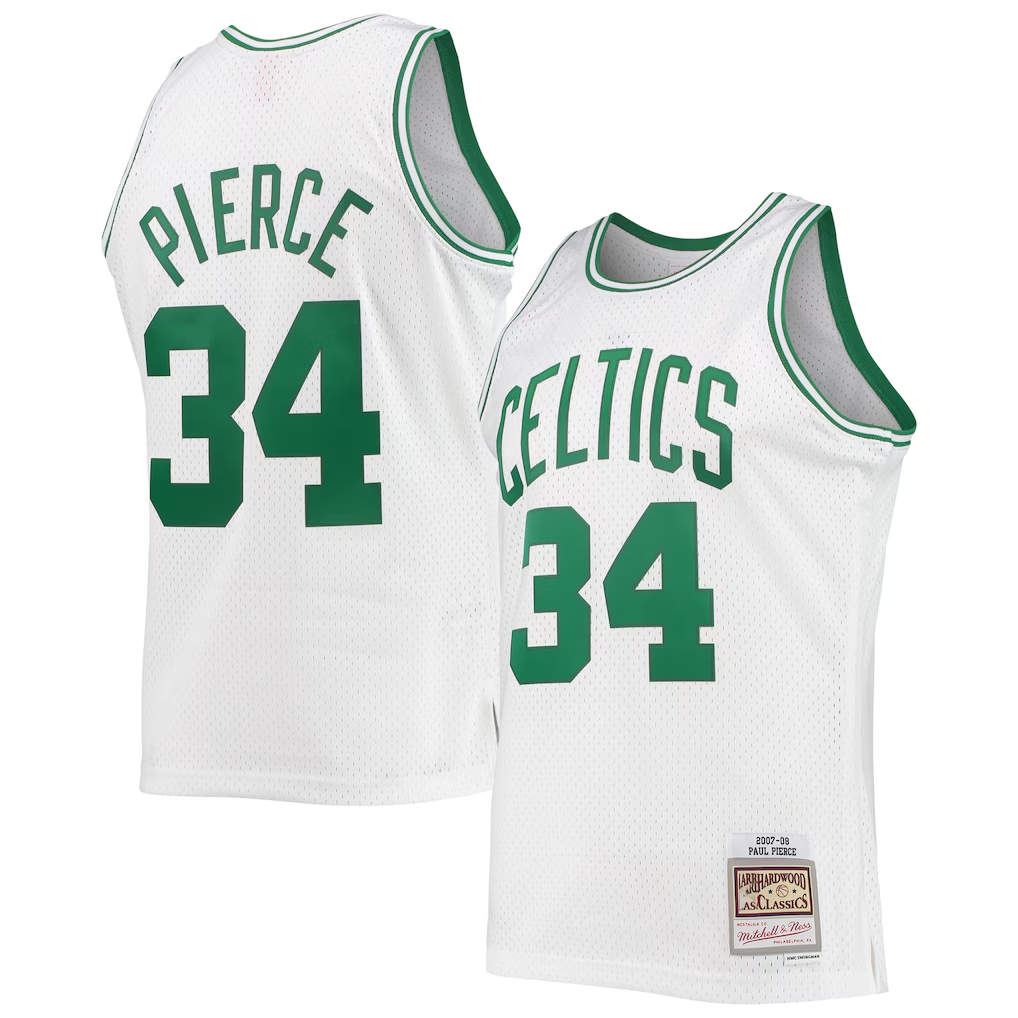 CAdoa B.Celtics #34 Paul Pierce Mitchell & Ness White Hardwood Classics Swingman Jerseys