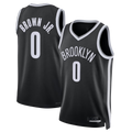 CAdoa B.Nets #0 Mikel Brown Jr. Black Swingman Jerseys - Icon Edition