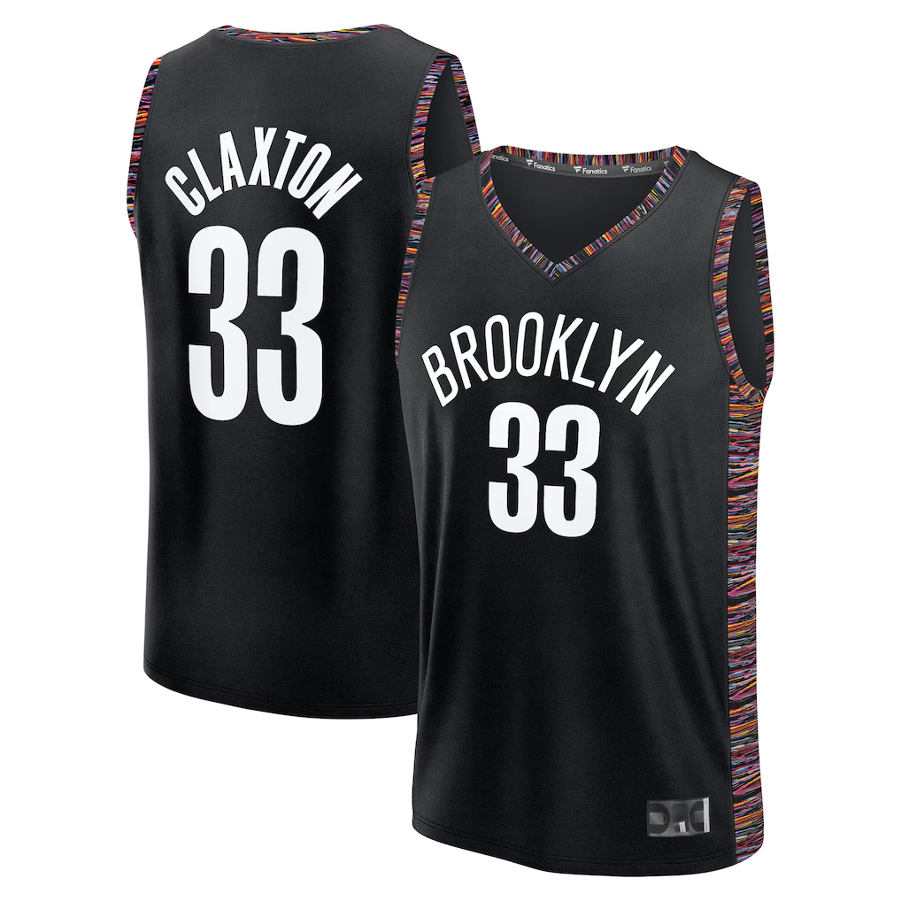 CAdoa B.Nets #33 Nic Claxton Black 202526 City Edition Fast Break Jerseys