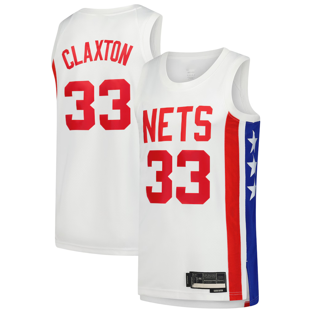 CAdoa B.Nets #33 Nic Claxton White Swingman Jerseys - Classic Edition
