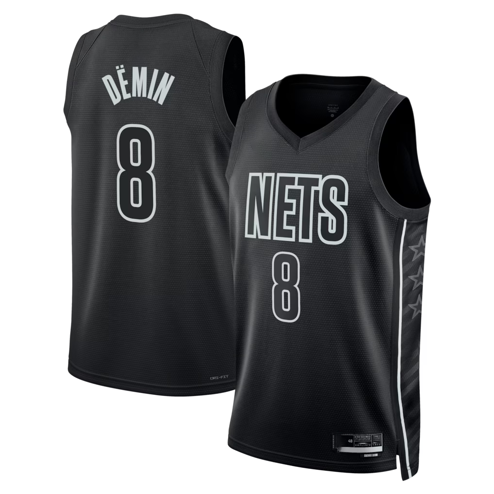 CAdoa B.Nets #8 Egor D?min  Black Swingman Jerseys - Statement Edition