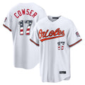CAdoa B.Orioles #17 Colton Cowser Player White USA 250 Fourth of July Home Game Stitched Jerseys