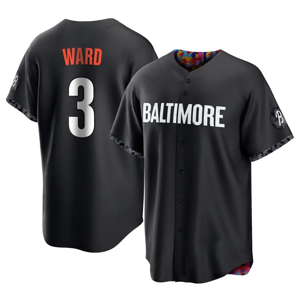 CAdoa B.Orioles #3 Taylor Ward Player Black City Connect Home Game Stitched Jerseys