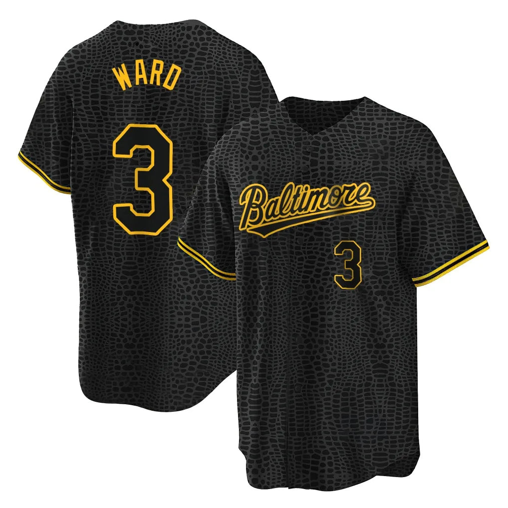 CAdoa B.Orioles #3 Taylor Ward Player Black Snake Skin City Home Game Stitched Jerseys