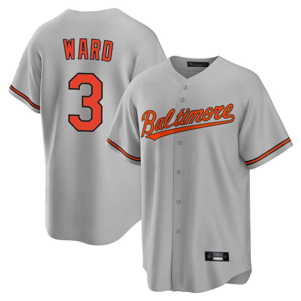 CAdoa B.Orioles #3 Taylor Ward Player Gray Home Game Stitched Jerseys