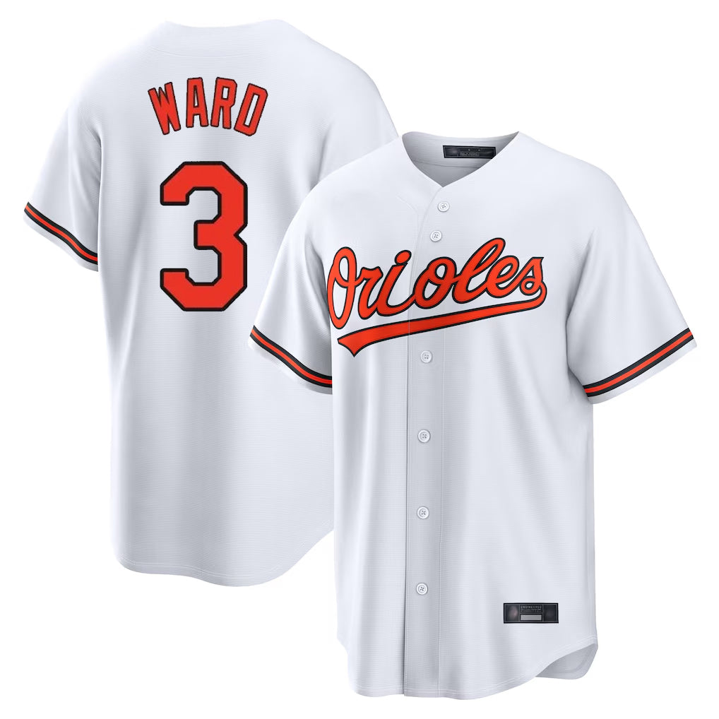 CAdoa B.Orioles #3 Taylor Ward Player White Home Game Stitched Jerseys