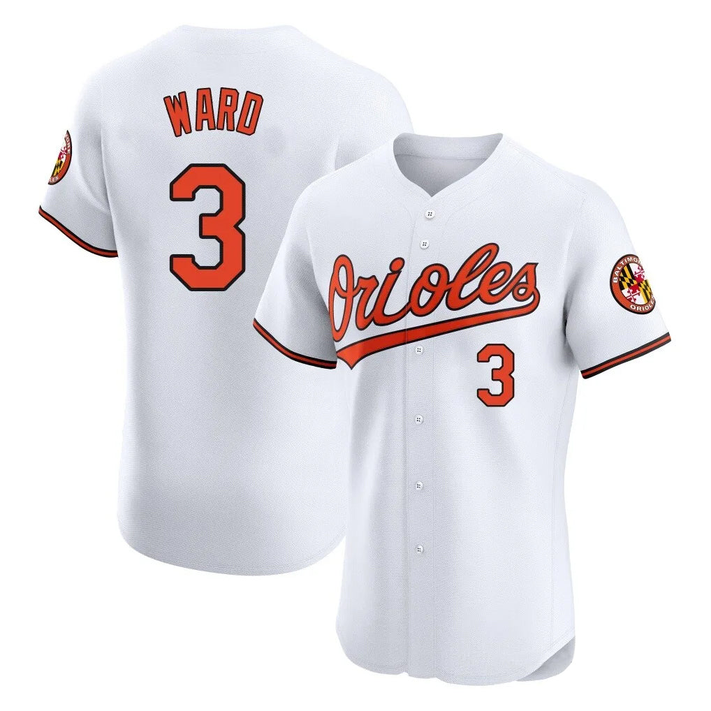 CAdoa B.Orioles #3 Taylor Ward Player White Limited Elite Home Game Stitched Jerseys