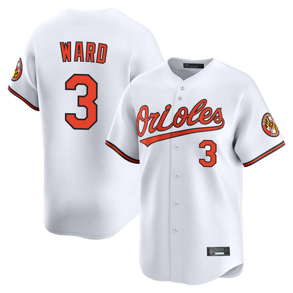 CAdoa B.Orioles #3 Taylor Ward Player White Limited Home Game Stitched Jerseys