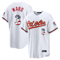 CAdoa B.Orioles #3 Taylor Ward Player White USA 250 Fourth of July Home Game Stitched Jerseys