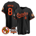 CAdoa B.Orioles #8 Cal Ripken Player Black 30th Anniversary of 2131 Home Game Stitched Jerseys