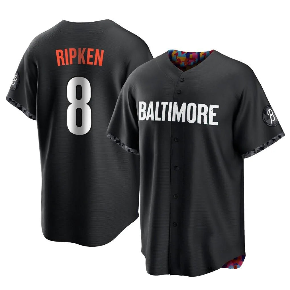 CAdoa B.Orioles #8 Cal Ripken Player Black City Connect Home Game Stitched Jerseys