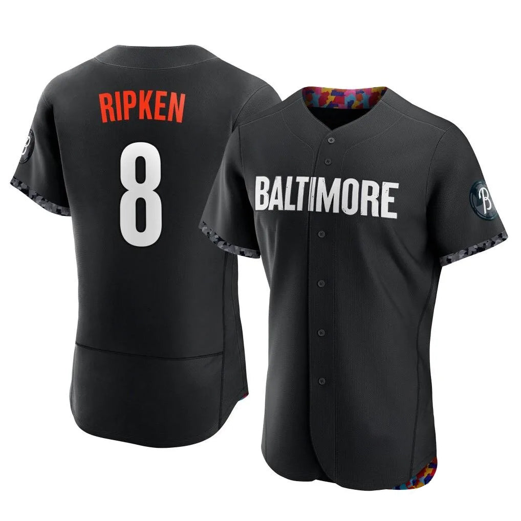 CAdoa B.Orioles #8 Cal Ripken Player Black City Connect Limited Elite Home Game Stitched Jerseys