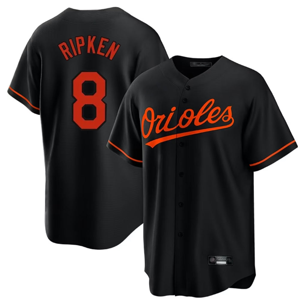 CAdoa B.Orioles #8 Cal Ripken Player Black Home Game Stitched Jerseys