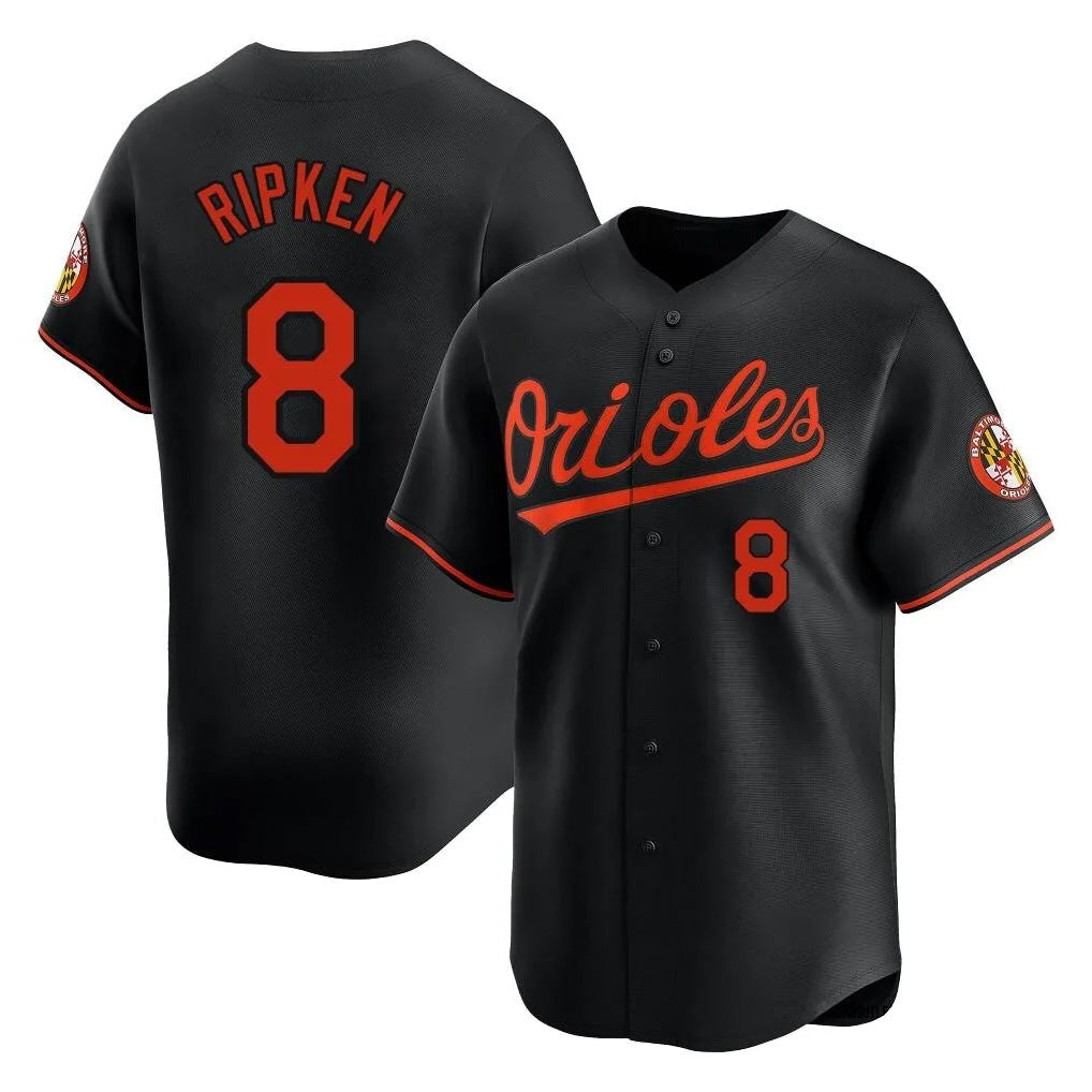 CAdoa B.Orioles #8 Cal Ripken Player Black Limited Home Game Stitched Jerseys