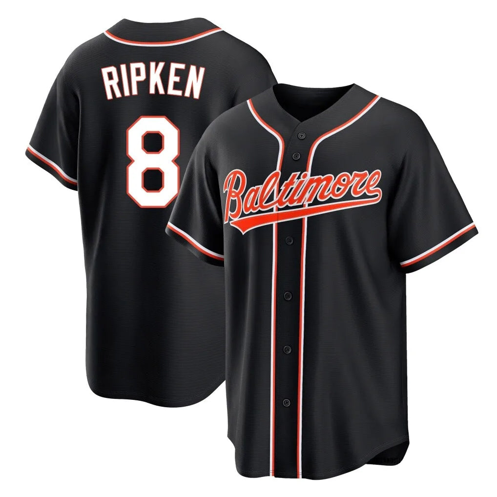 CAdoa B.Orioles #8 Cal Ripken Player Black Out Home Game Stitched Jerseys