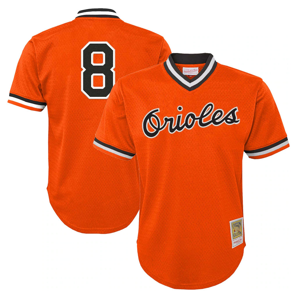 CAdoa B.Orioles #8 Cal Ripken Player Orange Mitchell & Ness Cooperstown Collection Mesh T-shirt Game Stitched Jerseys