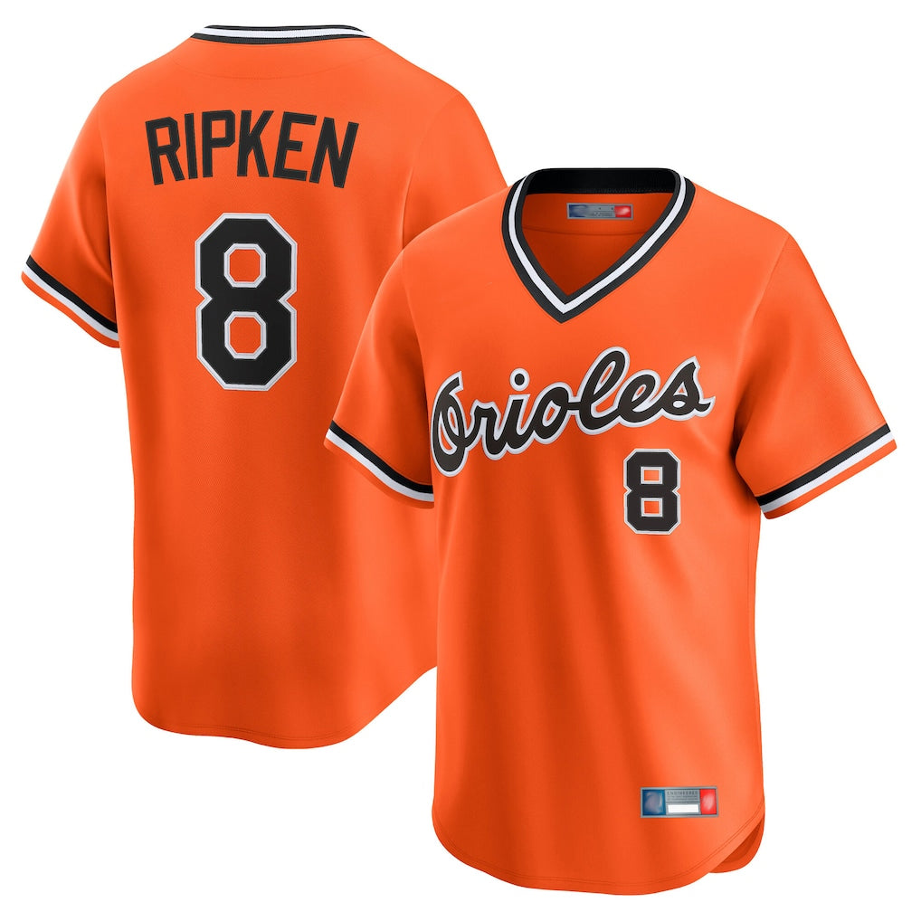 CAdoa B.Orioles #8 Cal Ripken Player Orange T-shirt Limited Home Game Stitched Jerseys