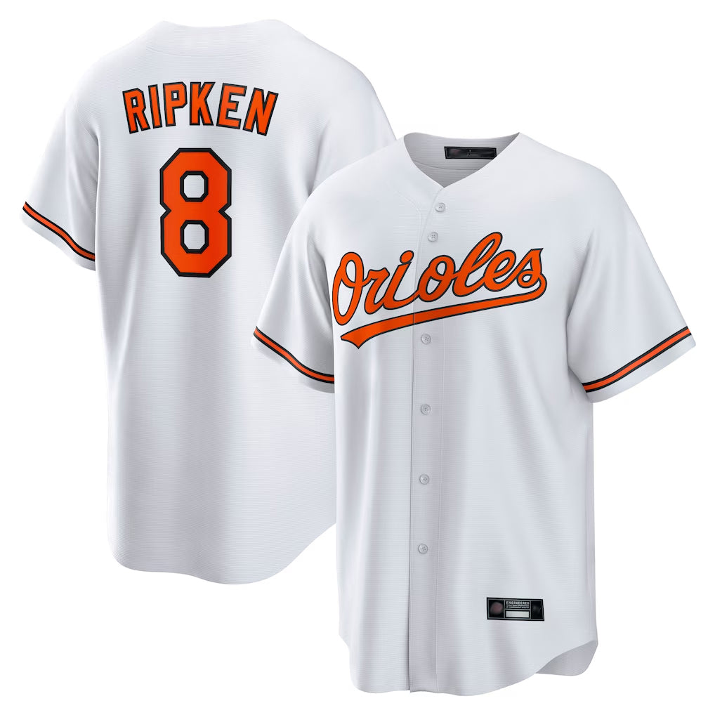 CAdoa B.Orioles #8 Cal Ripken Player White Home Game Stitched Jerseys