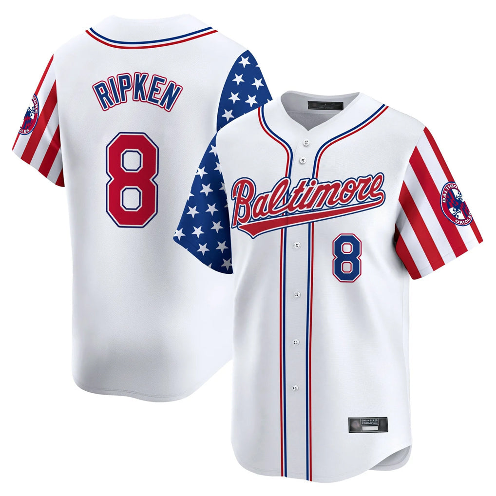 CAdoa B.Orioles #8 Cal Ripken Player White Independence Day Vapor Premier Limited Home Game Stitched Jerseys