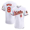 CAdoa B.Orioles #8 Cal Ripken Player White Limited Elite Home Game Stitched Jerseys