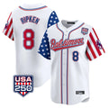 CAdoa B.Orioles #8 Cal Ripken Player White USA 250 Independence Day Vapor Premier Limited Home Game Stitched Jerseys