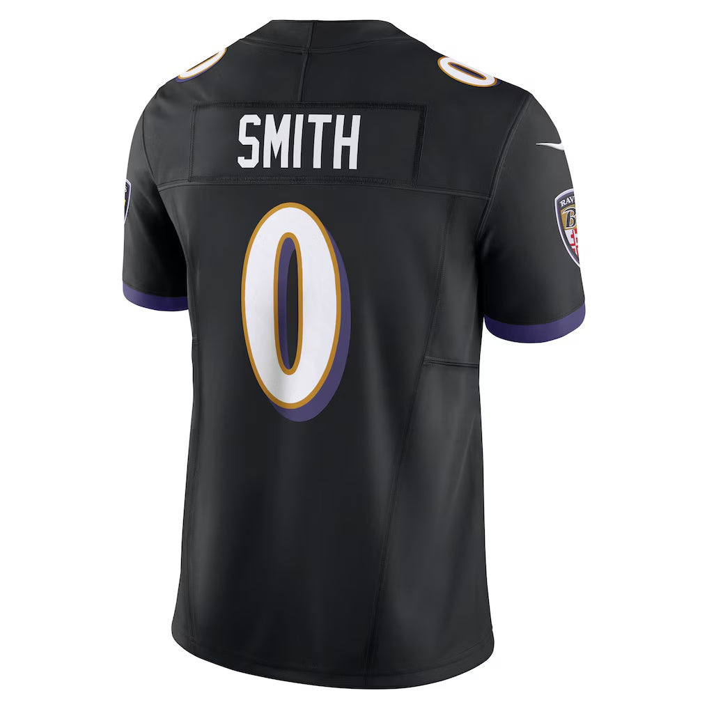 CAdoa B.Ravens #0 Roquan Smith Black Alternate Vapor F.U.S.E. Limited Stitched Jerseys