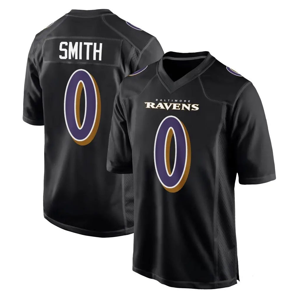 CAdoa B.Ravens #0 Roquan Smith Player Black Carbon Fashion Home Game Stitched Jerseys