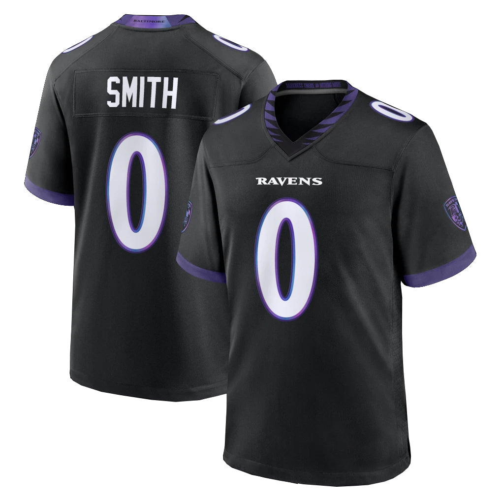 CAdoa B.Ravens #0 Roquan Smith Player Black Home Game Stitched Jerseys