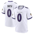 CAdoa B.Ravens #0 Roquan Smith Player White Purple Home Game Stitched Jerseys