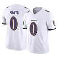 CAdoa B.Ravens #0 Roquan Smith Player White Vapor F.U.S.E. Limited Home Game Stitched Jerseys