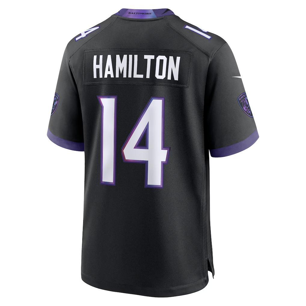 CAdoa B.Ravens #14 Kyle Hamilton Black Alternate Game Stitched Jerseys