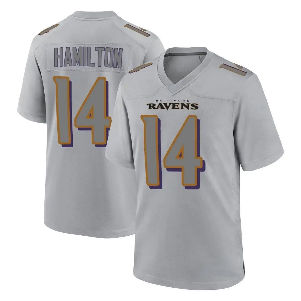 CAdoa B.Ravens #14 Kyle Hamilton Player Gray Replica Limited Stitched Jerseys