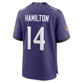 CAdoa B.Ravens #14 Kyle Hamilton Player Purple Home Game Stitched Jerseys