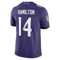 CAdoa B.Ravens #14 Kyle Hamilton Player Purple Limited Elite Home Game Stitched Jerseys