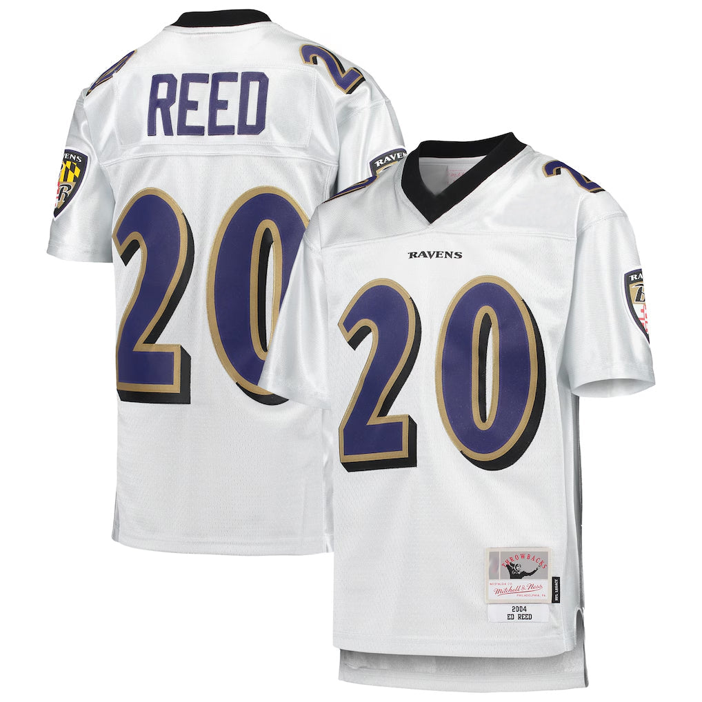 CAdoa B.Ravens #20 Ed Reed Player White Mitchell & Ness Platinum Legacy Limtied Football Jerseys