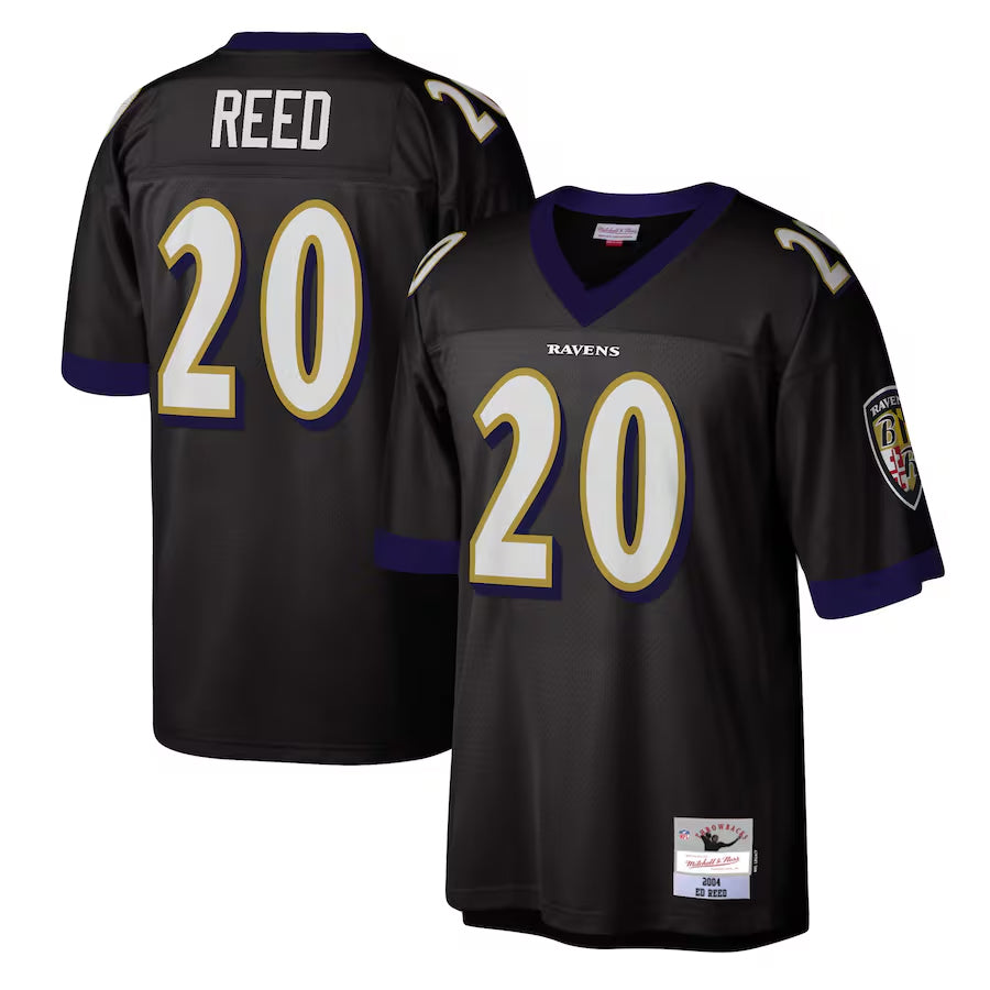 CAdoa B.Ravens #20 Ed Reed Player Mitchell & Ness Black Legacy Replica Stitched Jerseys
