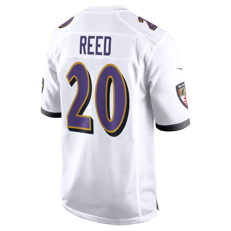CAdoa B.Ravens #20 Ed Reed Player White Game Home Stitched Jerseys