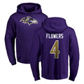 CAdoa B.Ravens #4 Zay Flowers Player Purple Salute to Service Pullover Hoodie Stitched Jerseys