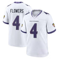 CAdoa B.Ravens #4 Zay Flowers Player White Home Game Stitched Jerseys