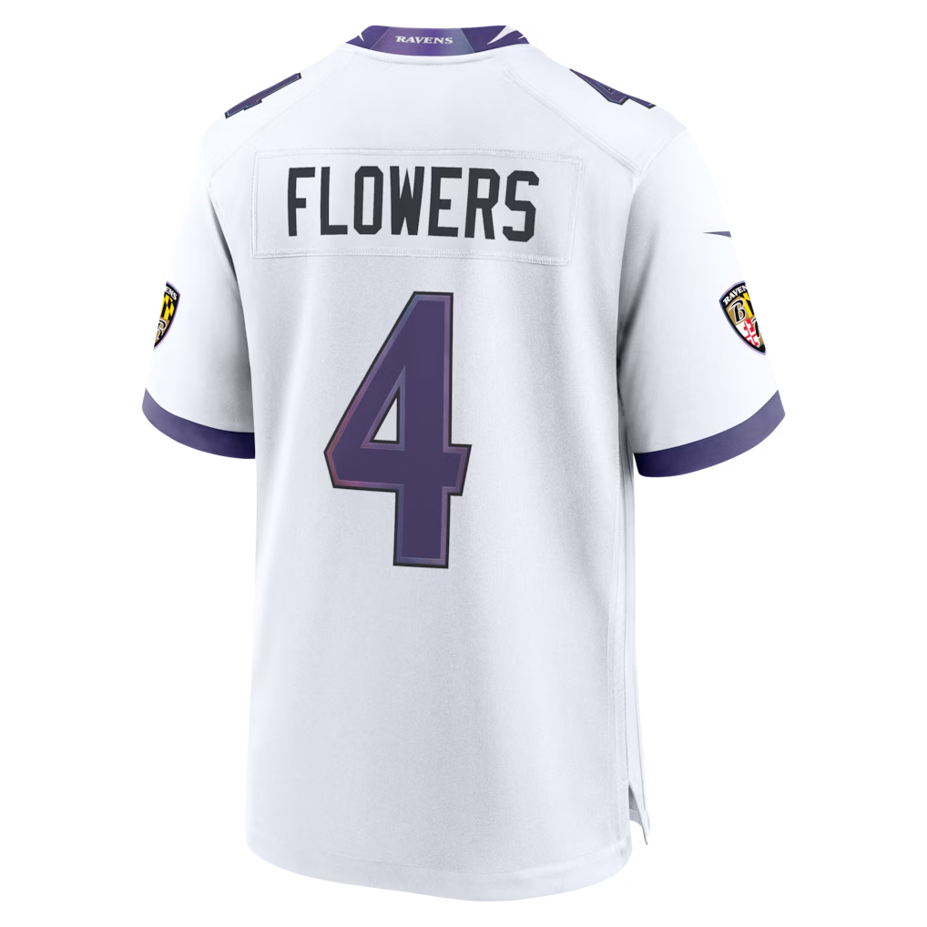 CAdoa B.Ravens #4 Zay Flowers White Game Stitched Jerseys