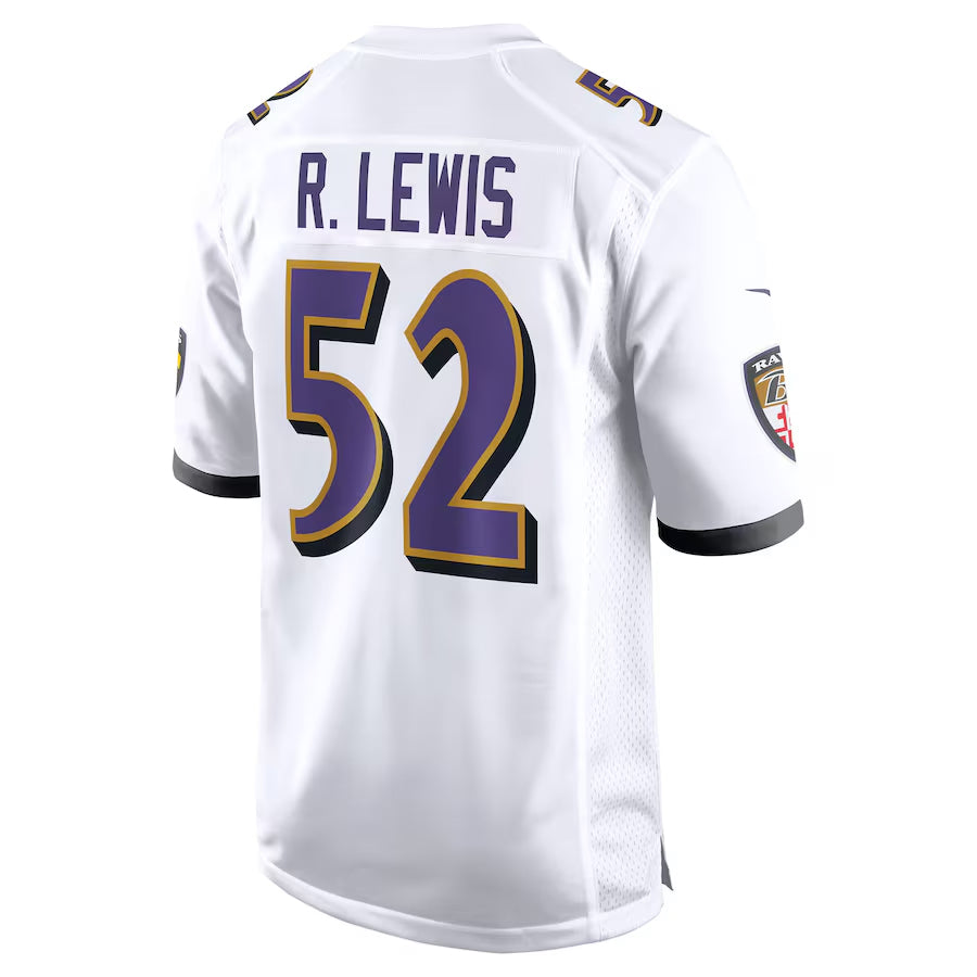 CAdoa B.Ravens #52 Ray Lewis Player White Alternate Home Stitched Jerseys